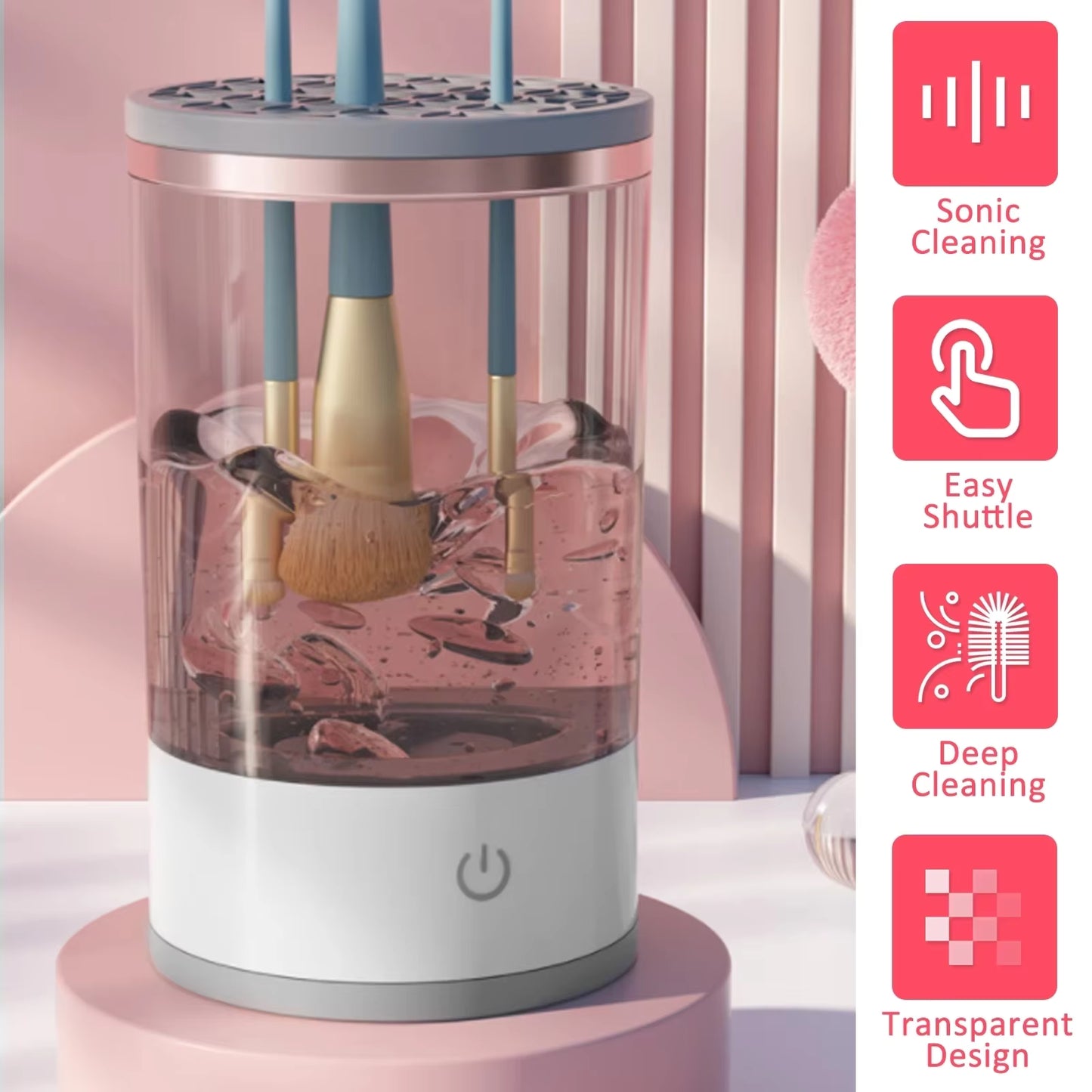 GlowBrush - Limpiador Eléctrico de Brochas de Maquillaje